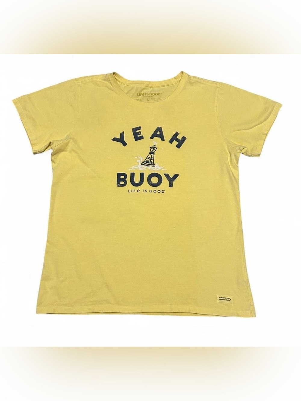 Life Is Good Yellow "Yeah Buoy" Graphic Tee